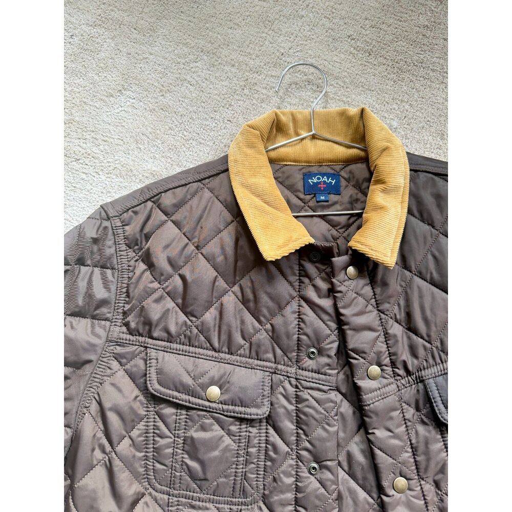 Noah NYC Quilted Jacket - Brown with Corduroy Trim
